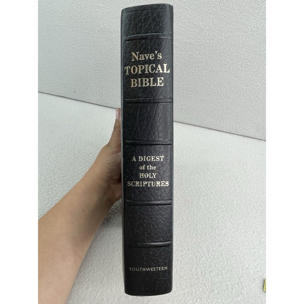 Nave's Topical Bible Digest Black Leather Bound Thumb Indexed 1962 READ
